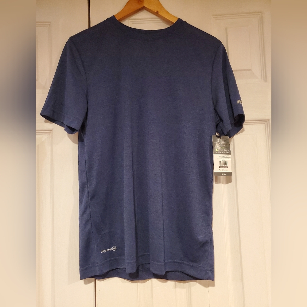 Russell Core Hybrid Short Sleeve Tee Mens Small Blue NEW